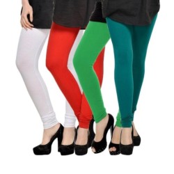 Elevate Women Multicoloured Lycra Leggings - Pack Of 4
