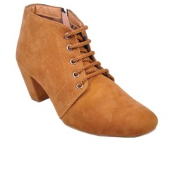 Leather Wood Tan Ankle Length Boots
