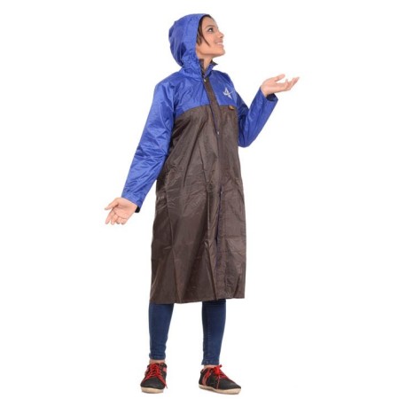 Allwin Brown Polyester Long Raincoat