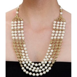 Shilpi Handicrafts Four Row Designer Pearl Necklace