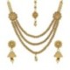 Jewels Galaxy Golden Alloy Necklace Set With Maang Tika