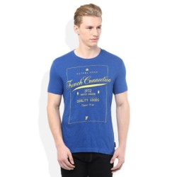 FCUK Blue Printed Round Neck T Shirt