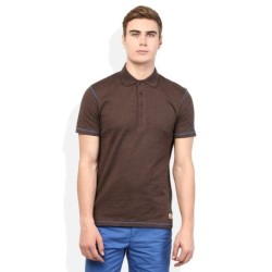 United Colors of Benetton Brown Solid Polo T Shirt