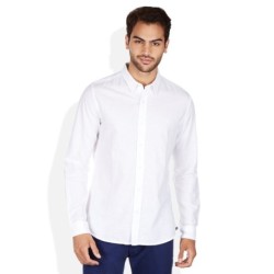 United Colors Of Benetton White Slim Fit Linen Blend Shirt
