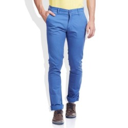 Pepe Jeans Blue Slim Fit Casual Trousers