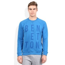 United Colors Of Benetton Blue Solid Sweatshirt