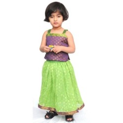 Kilkari Green Ghagra & Blouse For Kids