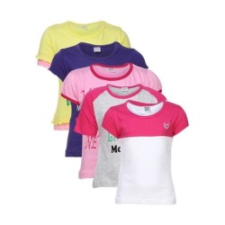 Goodway Pack of 5 Multi Colors Mom & Dad Printed T-Shirts For Kids