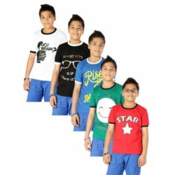 odway Pack of 5 Senior Boys Attitude Printed TShirts