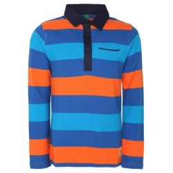 United Colors Of Benetton Blue Striped Polo T-Shirt