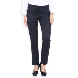 Wills Lifestyle Navy Slim Fit Trousers