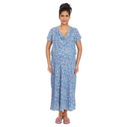 Kriti Comfort Blue and Orange Cotton Hospital Gown