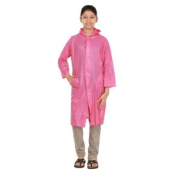 Rainfun Pink Waterproof Long Raincoat