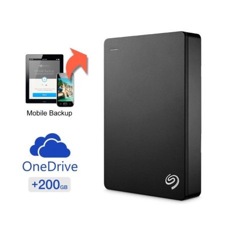 Seagate Backup Plus 4 TB Portable Hard Disk Drive with 200 GB of Cloud Storage & Mobile Device Backup - Black