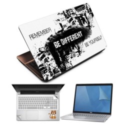 Indiashopers Be Different 4 in 1 Combo of 15.6 Inch Laptop Skins, Screen Guard, Key Protector and Palmrest Skin