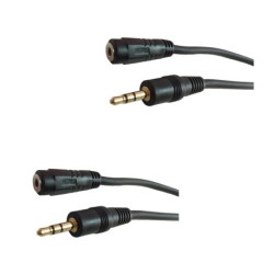 Storite 3.5 Mm Male To 3.5mm Female Jack Extension Stereo Audio Cable 3M- Pack of 2
