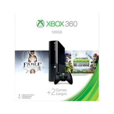 Microsoft Xbox 360 500 GB Gaming Console with Fable Anniversary and Plants vs Zombies: Garden Warfare DLC Code
