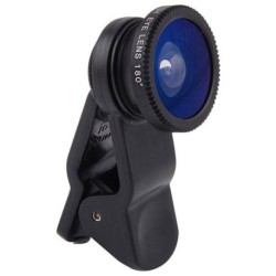 Universal Clip-on Macro Fisheye Lens 3 In 1 Lens - Black