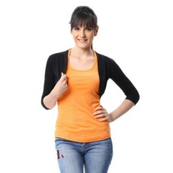 Espresso Black Cotton Lycra Shrugs