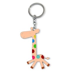 Sarah Giraffe Silver Metal Key Chain