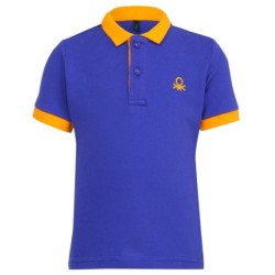 United Colors of Benetton Blue Solid Polo T-Shirt