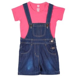 612 League Pink & Blue Dungaree Set