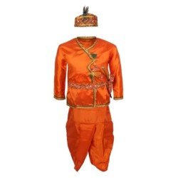Jazzup Orange Dhoti And Kurta Set