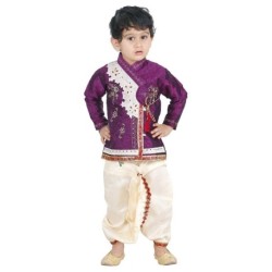 Jbn Creation Purple Dhoti Kurta For Boys