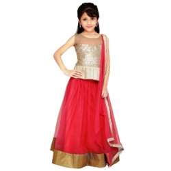 Najara Fashion Pink Net Lehenga Choli And Dupatta